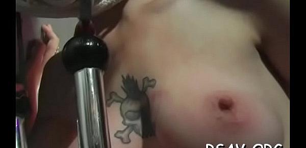  Coarse fellow plays with this bitch&039;s nipples and gags her